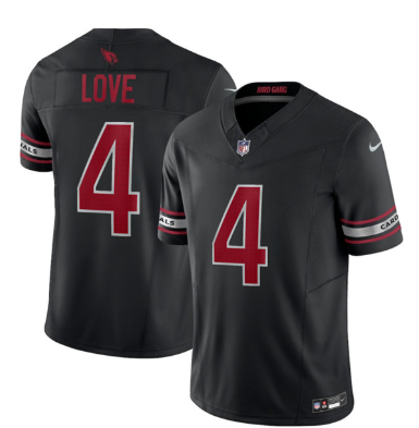 Men's Arizona Cardinals #4 Jeremiyah Love Black 2026 Draft F.U.S.E. Vapor Untouchable Limited Football Stitched Jersey Men's Arizona Cardinals #4 Jeremiyah Love Black 2026 Draft F.U.S.E. Vapor Untouchable Limited Football Stitched Jersey