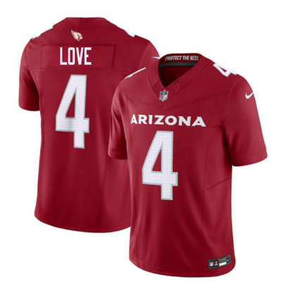 Men's Arizona Cardinals #4 Jeremiyah Love Red 2026 Draft F.U.S.E. Vapor Untouchable Limited Football Stitched Jersey Men's Arizona Cardinals #4 Jeremiyah Love Red 2026 Draft F.U.S.E. Vapor Untouchable Limited Football Stitched Jersey