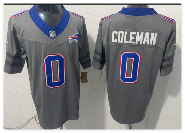 Men's Buffalo Bills #0 Keon Coleman Gray F.U.S.E. 2026 Nickel City Vapor Football Stitched Jersey Men's Buffalo Bills #0 Keon Coleman Gray F.U.S.E. 2026 Nickel City Vapor Football Stitched Jersey