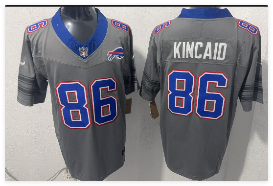 Men's Buffalo Bills #86 Dalton Kincaid Gray F.U.S.E. 2026 Nickel City Vapor Football Stitched Jersey Men's Buffalo Bills #86 Dalton Kincaid Gray F.U.S.E. 2026 Nickel City Vapor Football Stitched Jersey