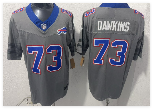 Men's Buffalo Bills #73 Dion Dawkins Gray F.U.S.E. 2026 Nickel City Vapor Football Stitched Jersey Men's Buffalo Bills #73 Dion Dawkins Gray F.U.S.E. 2026 Nickel City Vapor Football Stitched Jersey