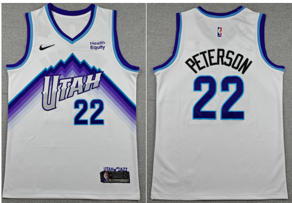 Men's Utah Jazz #22 Darryn Peterson White 2026 Stitched Basketball Jersey Men's Utah Jazz #22 Darryn Peterson White 2026 Stitched Basketball Jersey