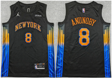 Men's New Yok Knicks #8 OG Anunoby Statement Edition Stitched Jersey