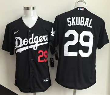 Men's Los Angeles Dodgers #29 Tarik Skubal Black 2026 Cool Base Stitched Baseball Jersey Men's Los Angeles Dodgers #29 Tarik Skubal Black 2026 Cool Base Stitched Baseball Jersey