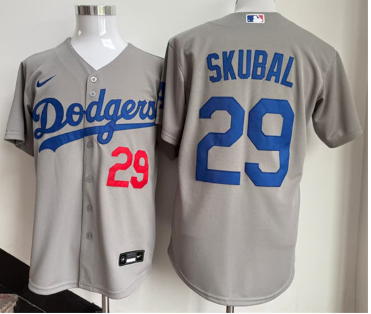 Men's Los Angeles Dodgers #29 Tarik Skubal Gray 2026 Cool Base Stitched Baseball Jersey Men's Los Angeles Dodgers #29 Tarik Skubal Gray 2026 Cool Base Stitched Baseball Jersey