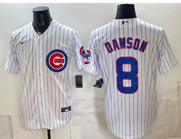Men's Chicago Cubs #8 Andre Dawson White Home Stitched Baseball Jersey Men's Chicago Cubs #8 Andre Dawson White Home Stitched Baseball Jersey