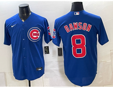 Men's Chicago Cubs #8 Andre Dawson Royal Stitched Baseball Jersey Men's Chicago Cubs #8 Andre Dawson Royal Stitched Baseball Jersey