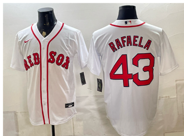 Men's Boston Red Sox #43 Ceddanne Rafaela White Cool Base Stitched Baseball Jersey Men's Boston Red Sox #43 Ceddanne Rafaela White Cool Base Stitched Baseball Jersey