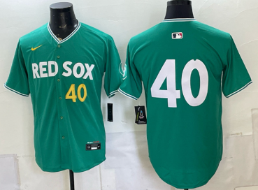 Men's Boston Red Sox #40 Willson Contreras Green 2025 City Connect Limited Stitched Baseball Jersey Men's Boston Red Sox #40 Willson Contreras Green 2025 City Connect Limited Stitched Baseball Jersey