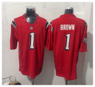 Men's New England Patriots #1 A.J. Brown 2026 F.U.S.E. Limited Football Stitched Jersey Men's New England Patriots #1 A.J. Brown 2026 F.U.S.E. Limited Football Stitched Jersey