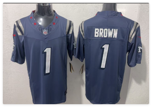 Men's New England Patriots #1 A.J. Brown 2026 F.U.S.E. Limited Football Stitched Jersey Men's New England Patriots #1 A.J. Brown 2026 F.U.S.E. Limited Football Stitched Jersey