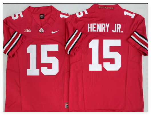 Men's Ohio State Buckeyes #15 Chris Henry Jr Red 2025 F.U.S.E. Limited Stitched Jersey Men's Ohio State Buckeyes #15 Chris Henry Jr Red 2025 F.U.S.E. Limited Stitched Jersey