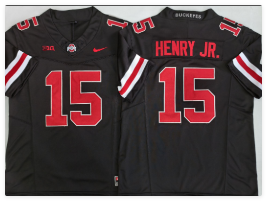 Men's Ohio State Buckeyes #15 Chris Henry Jr Black 2025 F.U.S.E. Limited Stitched Jersey