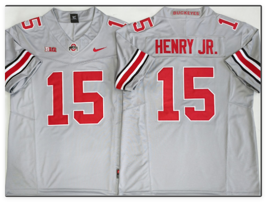 Men's Ohio State Buckeyes #15 Chris Henry Jr Gray 2025 F.U.S.E. Limited Stitched Jersey