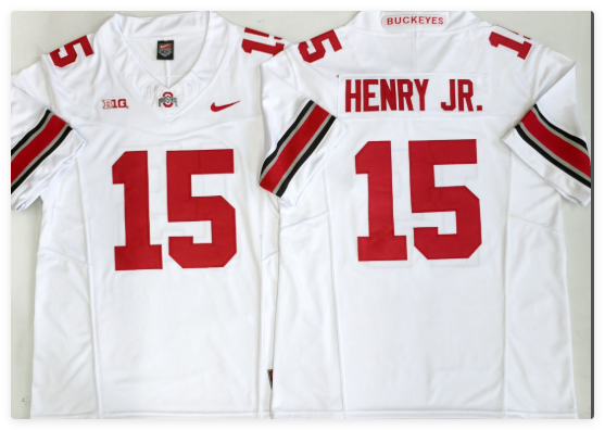 Men's Ohio State Buckeyes #15 Chris Henry Jr White 2025 F.U.S.E. Limited Stitched Jersey