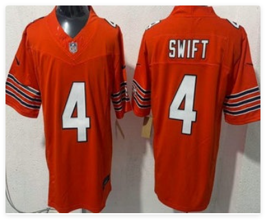 Men's Chicago Bears #4 D'Andre Swift Limited Orange FUSE Vapor Jersey Men's Chicago Bears #4 D'Andre Swift Limited Orange FUSE Vapor Jersey