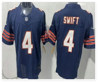 Men's Chicago Bears #4 D'Andre Swift Limited Navy FUSE Vapor Jersey Men's Chicago Bears #4 D'Andre Swift Limited Navy FUSE Vapor Jersey