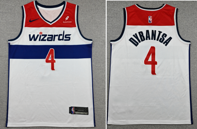 Men's Washington Wizards #4 AJ Dybantsa white 2026 Draft Icon Edition Stitched Jersey