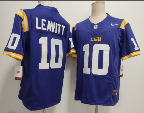 LSU Tigers #10 Sam Leavitt men's jersey LSU Tigers #10 Sam Leavitt men's jersey