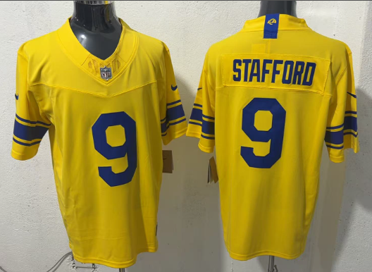 Men's Los Angeles Rams #9 Matthew Stafford Yellow 2026 F.U.S.E.  Vapor Limited Football Stitched Jersey
