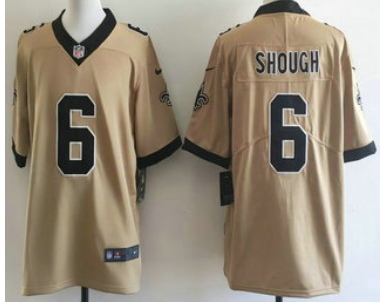 Men's New Orleans Saints #6 Tyler Shough Limited Gold Alternate Vapor Jersey