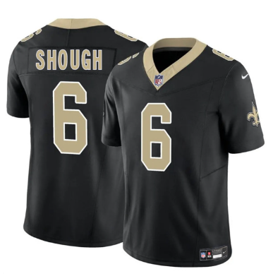 Men's New Orleans Saints #6 Tyler Shough Black 2025 Draft F.U.S.E. Vapor Limited Football Stitched Jersey