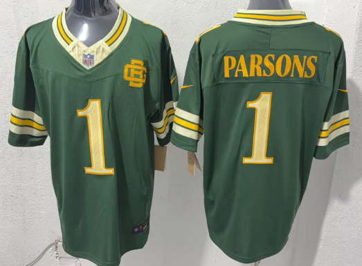 Men's Green Bay Packers #1 Micah Parsons Dark Green 2026 F.U.S.E. Rivalries Collection Limited Football Stitched Jersey Men's Green Bay Packers #1 Micah Parsons Dark Green 2026 F.U.S.E. Rivalries Collection Limited Football Stitched Jersey