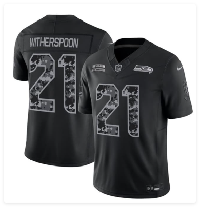 Men's Seattle Seahawks #21 Devon Witherspoon Black 2026 F.U.S.E. Salute to Service Limited Football Stitched Jersey Men's Seattle Seahawks #21 Devon Witherspoon Black 2026 F.U.S.E. Salute to Service Limited Football Stitched Jersey