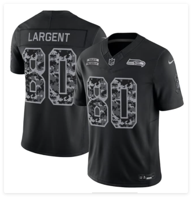 Men's Seattle Seahawks #80 Steve Largent Black 2026 F.U.S.E. Salute to Service Limited Football Stitched Jersey