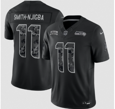 Men's Seattle Seahawks #11 Jaxon Smith-Njigba Black 2026 F.U.S.E. Salute to Service Limited Football Stitched Jersey Men's Seattle Seahawks #11 Jaxon Smith-Njigba Black 2026 F.U.S.E. Salute to Service Limited Football Stitched Jersey