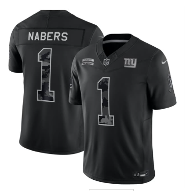 Men's New York Giants #1 Malik Nabers Black F.U.S.E. 2026 Salute to Service Limited Football Stitched Jersey Men's New York Giants #1 Malik Nabers Black F.U.S.E. 2026 Salute to Service Limited Football Stitched Jersey