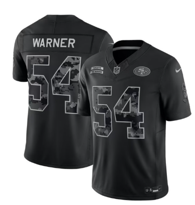 Men's San Francisco 49ers #54 Fred Warner Black 2026 F.U.S.E. Salute to Service Limited Stitched Football Jersey Men's San Francisco 49ers #54 Fred Warner Black 2026 F.U.S.E. Salute to Service Limited Stitched Football Jersey