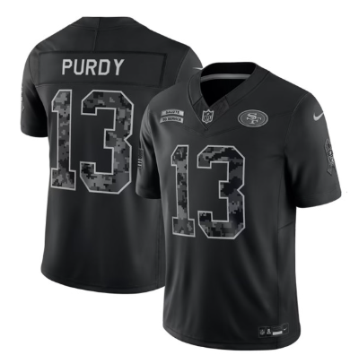 Men's San Francisco 49ers #13 Brock Purdy Black 2026 F.U.S.E. Salute to Service Limited Stitched Football Jersey Men's San Francisco 49ers #13 Brock Purdy Black 2026 F.U.S.E. Salute to Service Limited Stitched Football Jersey