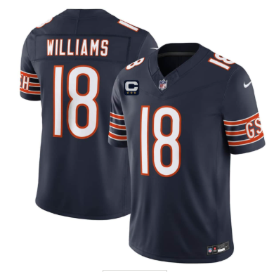 Men's Chicago Bears #18 Caleb Williams Navy 2026 F.U.S.E. With 3-star C Patch Vapor Untouchable Limited Football Stitched Jersey Men's Chicago Bears #18 Caleb Williams Navy 2026 F.U.S.E. With 3-star C Patch Vapor Untouchable Limited Football Stitched Jersey