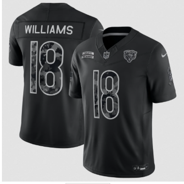 Men's Chicago Bears #18 Caleb Williams Black 2026 F.U.S.E. Salute to Service Limited Football Stitched Jersey Men's Chicago Bears #18 Caleb Williams Black 2026 F.U.S.E. Salute to Service Limited Football Stitched Jersey