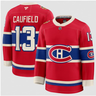 Men's Montreal Canadiens #13 Cole Caufield Red 2026 Heritage Classic Premium Stitched Jersey Men's Montreal Canadiens #13 Cole Caufield Red 2026 Heritage Classic Premium Stitched Jersey